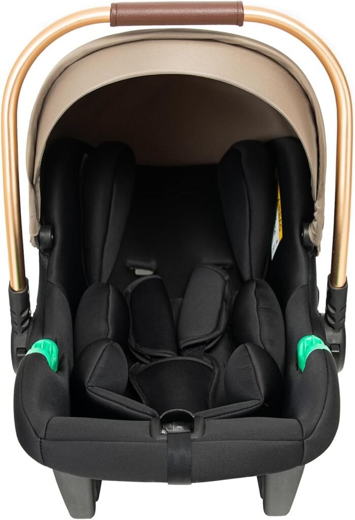 3 in 1 Baby Stroller Travel Systems Pushchair Aluminium Frame High Landscape Combined Strollers Lightweight Folding Stroller for Features an Adjustable Push Handle Height Compact Pram