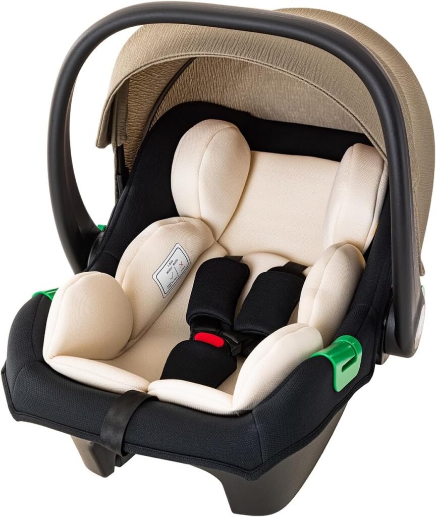 3 in 1 Baby Stroller with Height Adjustable Handle,3 in 1 Prams Travel System, Lightweight Foldable Pushchair, Prams with Aluminum Frame for Portable Baby Carriage