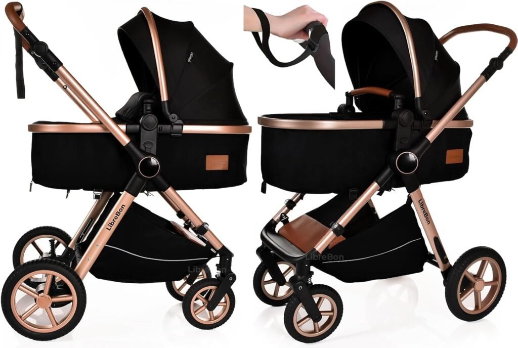 Baby Buggy Pram Pushchair Stroller 3 in 1 Child Lightweight Folding Stroller 3 in 1 Travel System Pram for Newborns Toddlerss from Birth (Blue Gold) Baby Buggy Pram Pushchair Stroller 3 in 1 Child Lightweight Folding Stroller 3 in 1 Travel System Pram for Newborns Toddlerss from Birth (Blue Gold)