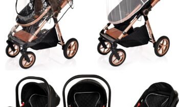 Baby Pram Pushchair 3-in-1 Stroller (Beige) review