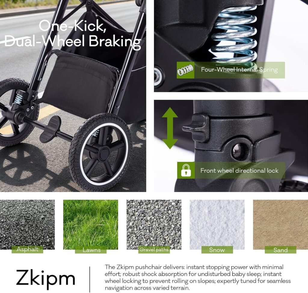 Baby Stroller 3-in-1, Travel System Includes Car Seat, Pushchair and Pram, Compact Stroller with Adjustable Armrests, Impact Protection, Landscape High Aluminum Frame Baby Stroller 3-in-1, Travel System Includes Car Seat, Pushchair and Pram, Compact Stroller with Adjustable Armrests, Impact Protection, Landscape High Aluminum Frame