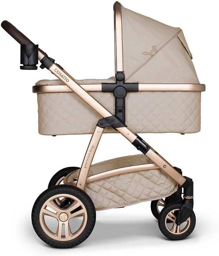 Cosatto 3 in 1 Travel System, Wow 2 - Birth to 25kg, Compact Fold  Lightweight, Inc Carrycot, Seat Unit, ADAC Tested iSize Car Seat, Adapters  Raincover (Whisper)