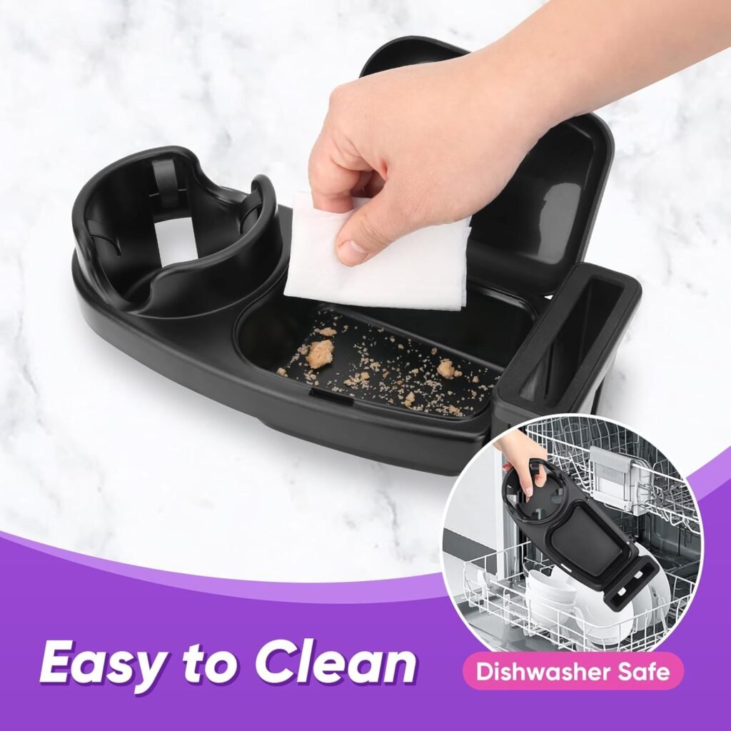 MYPIN 3 in 1 Universal Stroller Tray with Snack Cup Phone Holder, Black, Compatible with Most Strollers, Easy to Attach and Detach MYPIN 3 in 1 Universal Stroller Tray with Snack Cup Phone Holder, Black, Compatible with Most Strollers, Easy to Attach and Detach