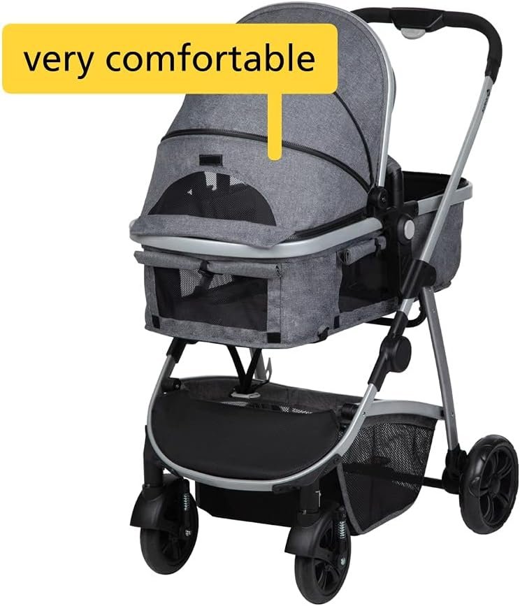 Safety 1st Hello 2 in 1 Duo Baby Carriage, Reversible and Reclinable, Seat Transforms into a carrycot, Footmuff, Raincover Stroller and Baby Seat Adapters Included,Black Chic